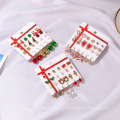 2020 Hot Sale Fashion süße 9 Paare Stift Ohrringe Sets Weihnachtsbaumelch -Claus -Ohrringe Sets für Frauen Schmuck